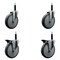 Service Caster 6'' Thermoplastic Rubber Wheel Swivel 3/4'' Expanding Stem Caster Set 2 Brakes, 4PK SCC-EX20S614-TPRB-2-PLB-2-34 - alternate 1